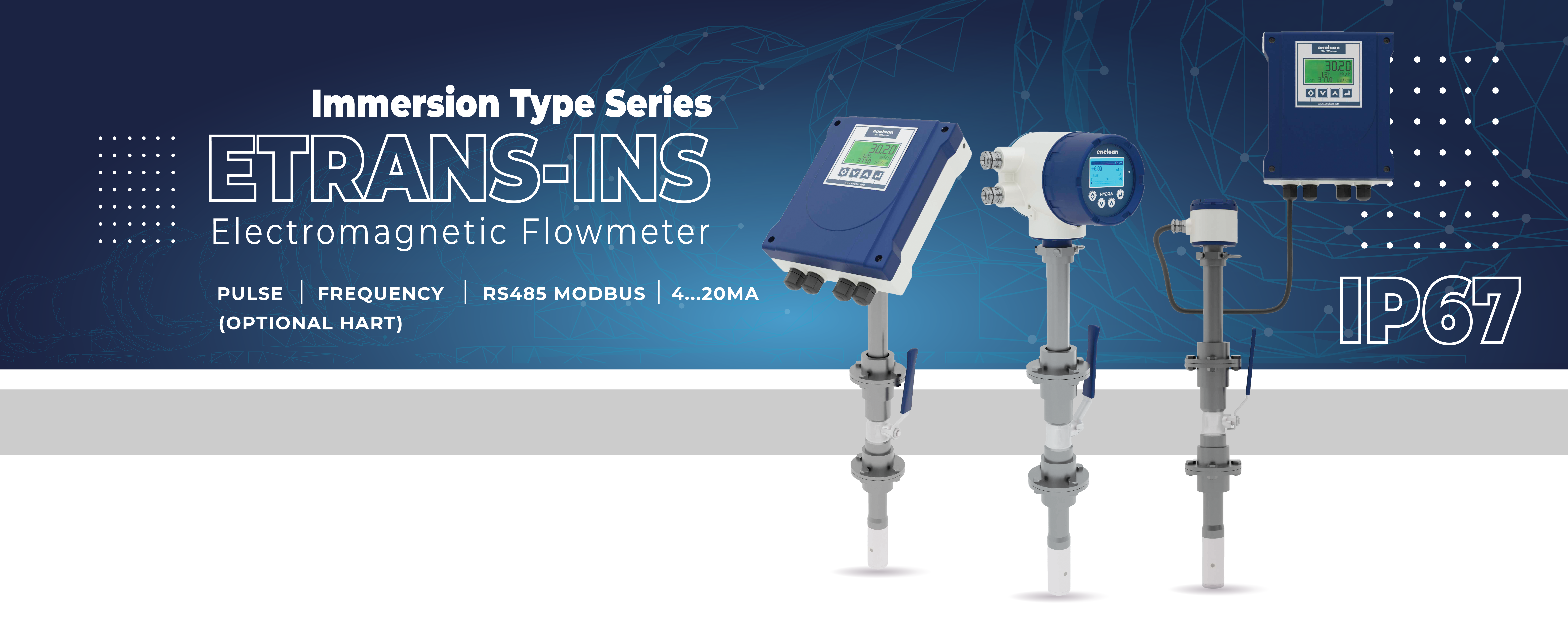 Etrans-INS Series  Compact Type Immersion Electromagnetic Flowmeter