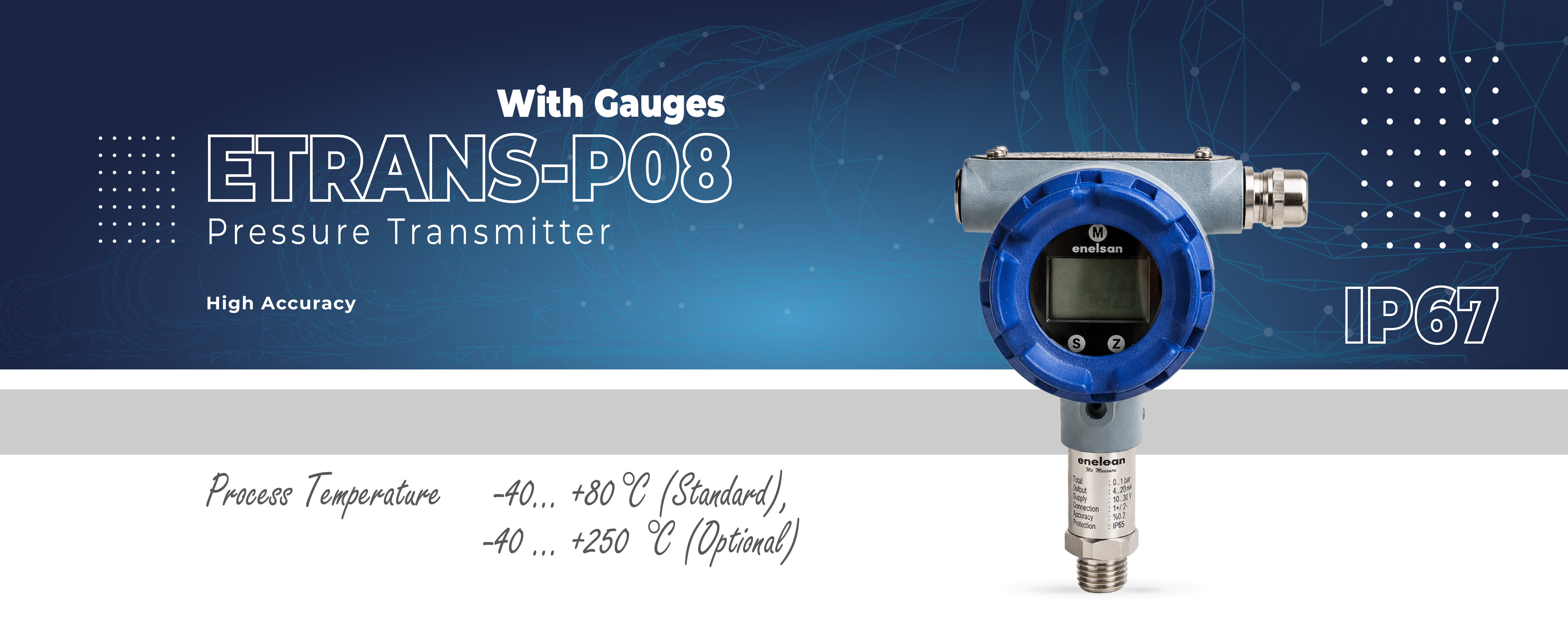 Etrans-P08 Pressure Transmitter With Gauges